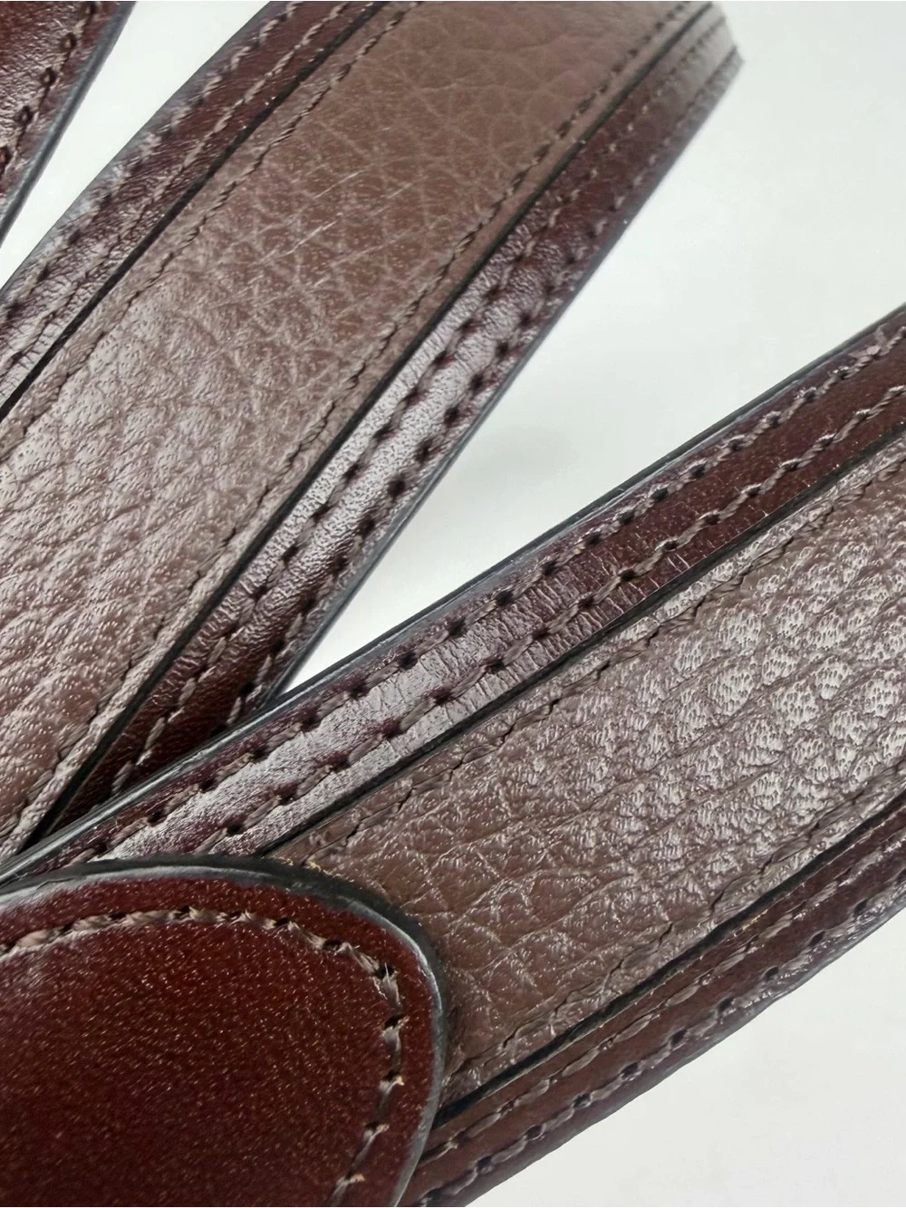 Johnston & Murphy Pebbled Leather Brown Dress Belt Size 44